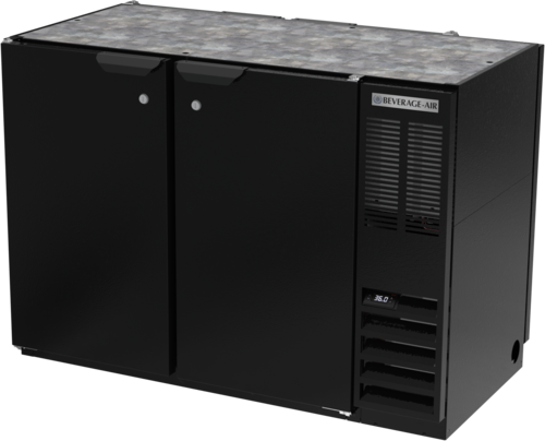 Beverage Air BB48HC-1-PT-B 48" 4 Solid Door Black Pass Thru Back Bar Cooler | 13.6 Cu. Ft.
