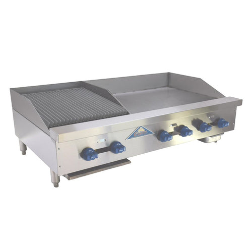 Comstock-Castle 3248-30-1.5RB 48" Countertop Gas Griddle & Charbroiler Combo | 112,000 BTU
