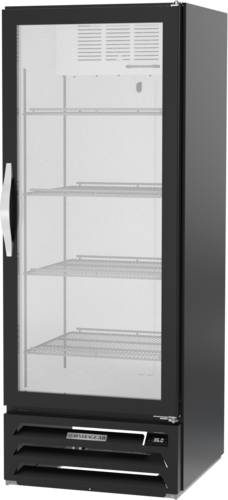 Beverage Air MMR12HC-1-B 24" 1 Swing Glass Door Black Merchandiser Refrigerator | 12.06 Cu. Ft.