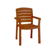 Grosfillex 46119008 Acadia Stacking  Outdoor Dining Armchair | Teakwood