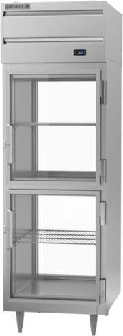 Beverage Air PRD1HC-1BHG 27" 4-Glass Half Door Pass Thru Refrigerator | 22.9 Cu. Ft.