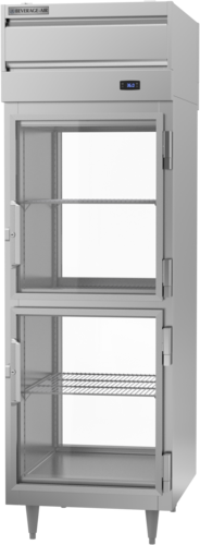 Beverage Air PRD1HC-1BHG 27" 4-Glass Half Door Pass Thru Refrigerator | 22.9 Cu. Ft.