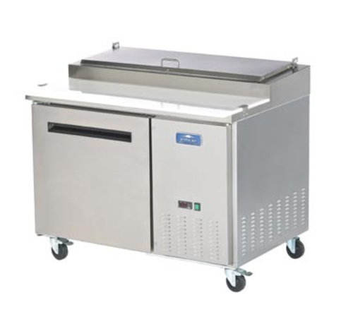 Arctic Air APP48R 48" 1-Door Refrigerated Pizza Prep Table | (6) 1/3 Pan