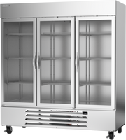 Beverage Air HBR72HC-1-G 75" 3 Glass Door Bottom Mount Reach In Refrigerator | 70.19 Cu. Ft.