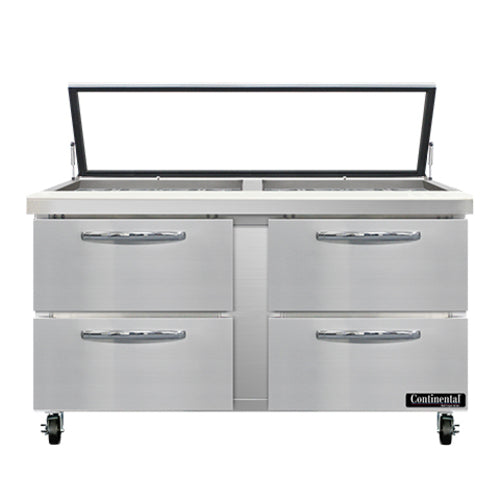 Continental Refrigerator SW60N24M-HGL-D Refrigerated Counter, Mega Top Sandwich / Salad Unit