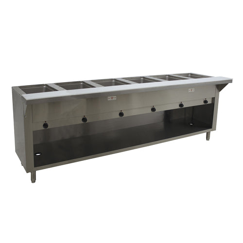 Advance Tabco SW-6E-240-BS 93" x 31" Stainless Steel 6 Sealed Well Electric Hot Buffet Table | 208/240V