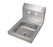 BK Resources BKHS-W-SS 4" Center Splash Mount Faucet Hole 9" x 9" Hand Sink