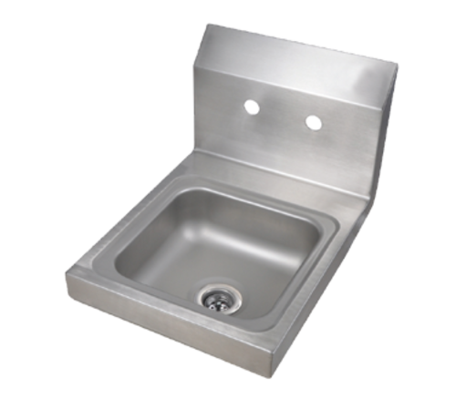 BK Resources BKHS-W-SS 4" Center Splash Mount Faucet Hole 9" x 9" Hand Sink