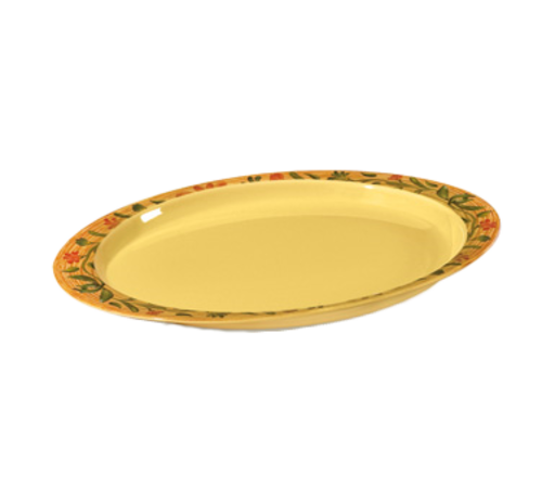 G.E.T. OP-145-VN Venetian 14-3/4" x 10-1/2" Oval Melamine Platter | Case of 12