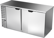 Beverage Air BB68HC-1-S 69" 2 Solid Door Stainless Steel Back Bar Cooler | 25.93 Cu. Ft.