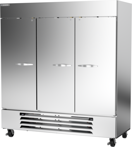 Beverage Air HBRF72HC-1-B 3 Solid Door Dual Temp Refrigerator Freezer | 64.47 Cu. Ft.