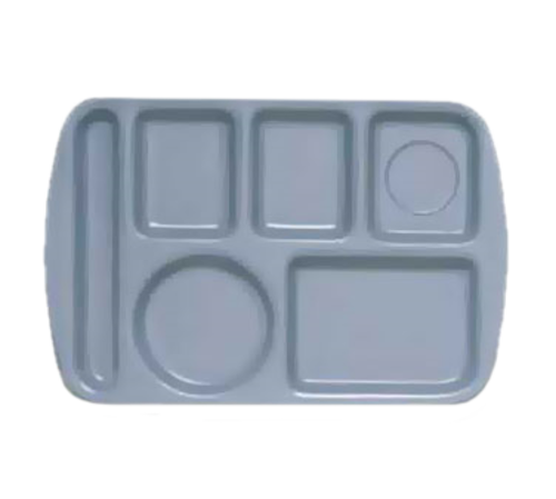 G.E.T. TL-151 Left-Handed 6-Compartment Plastic Cafeteria Tray | Case of 12