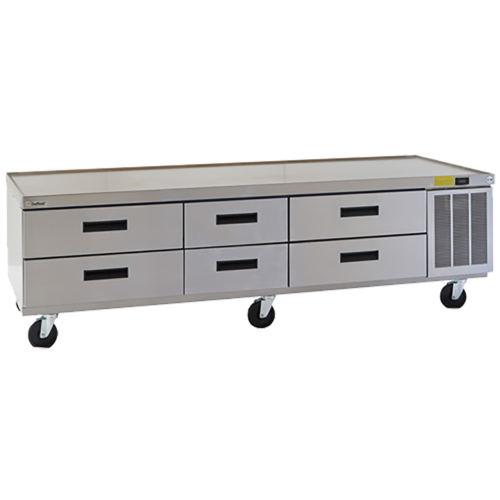 Delfield F2987CP 87" 6-Drawer Low-Profile Chef Base Refrigerator | 10-Pan Capacity