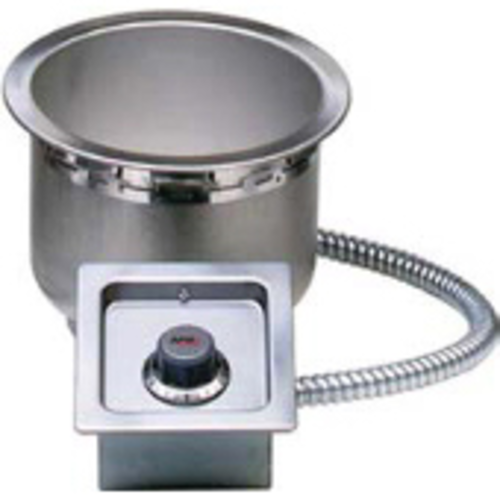 APW Wyott SM-50-7DS ULS 7 Qt. Electric Round Drop-In Hot Food Well w/ Drain | 10-1/16" Dia.