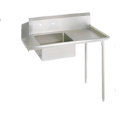 BK Resources BKSDT-60-R Soiled 60" Dish Table, Right Side | Galvanized Legs