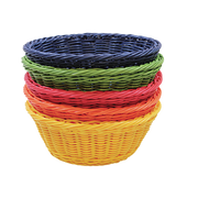 Tablecraft HM1175A Ridal 8 1/4" Hand Woven Round Basket | Multi Color 5-Pack