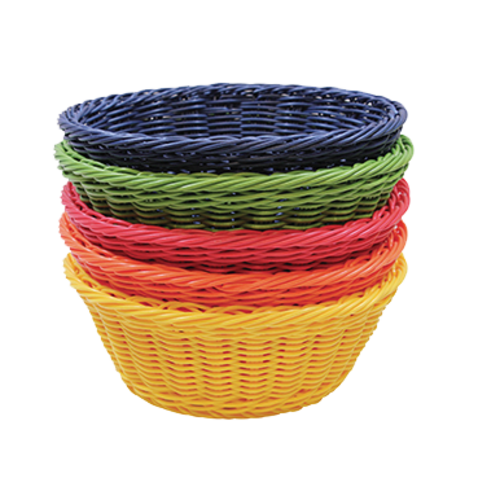 Tablecraft HM1175A Ridal 8 1/4" Hand Woven Round Basket | Multi Color 5-Pack