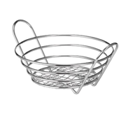 Tablecraft H71758 Meranda Collection Heavy Weight Chrome Wire Basket | 8" x 3.5"