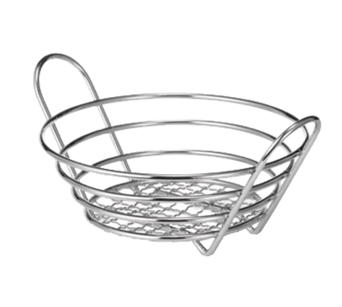 Tablecraft H71758 Meranda Collection Heavy Weight Chrome Wire Basket | 8" x 3.5"