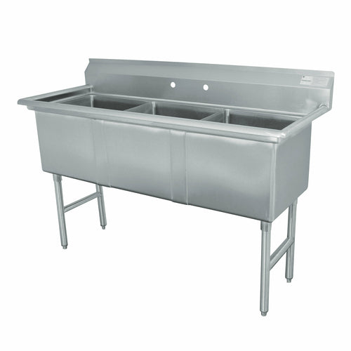 Advance Tabco FC-3-2424-X 77" x 30" 3-Compartment Fabricated Sink
