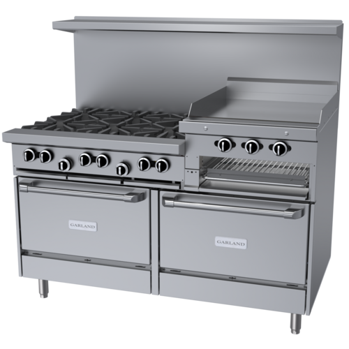Garland G60-6R24RR 60" Gas Range w/ 6-Burners, 48" Griddle, & 2 Standard Ovens | 307,000 BTU