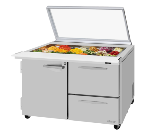 Turbo Air PST-48-18-D2R(L)-N-GL Mega Top Sandwich / Salad Prep Table