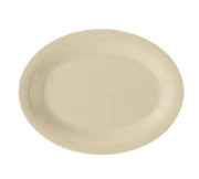 G.E.T. OP-950-S Tahoe 9-3/4" x 7-1/4" Sandstone Oval Melamine Platter | Case of 24