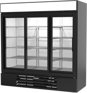 Beverage Air MMR66HC-1-B 75" 3 Sliding Glass Door Black Merchandiser Refrigerator | 70.19 Cu. Ft.