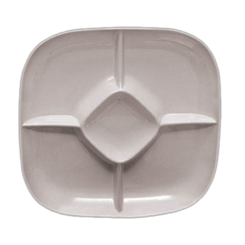 Thunder Group 15" x 15" Passion White Melamine Chip & Dip Platter | Model No. PS1515W