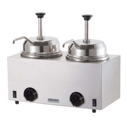 Server 81230 Twin 3 qt. Topping Warmer w/ Pumps