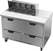 Beverage Air SPED48HC-08-4 48" 4 Drawer Refrigerated Sandwich Prep Table | 13.01 Cu. Ft.