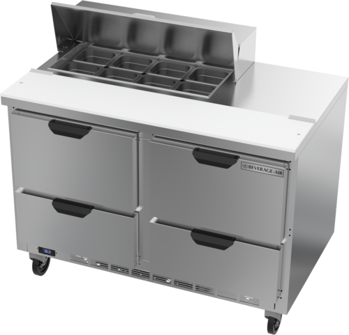 Beverage Air SPED48HC-08-4 48" 4 Drawer Refrigerated Sandwich Prep Table | 13.01 Cu. Ft.