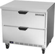 Beverage Air WTRD36AHC-2-FLT 36" 2 Drawer Worktop Refrigerator with Flat Top | 8.5 Cu. Ft.