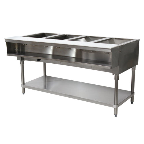 Advance Tabco WB-4G 63" x 31" Stainless Steel 4 Well Gas Hot Buffet Table | 25,000 BTU