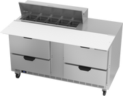 Beverage Air SPED60HC-10C-4 60" 4 Drawer Refrigerated Sandwich Prep Table | (10) 1/6 Pan