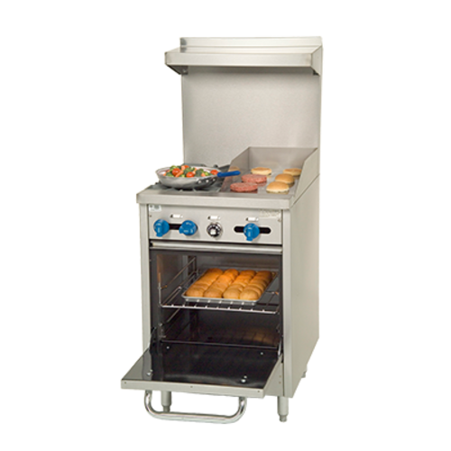 Comstock-Castle F318-12 24" Gas 2-Burner & Griddle Range w/ Space Saver Oven | 93,000 BTU