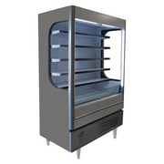 Beverage Air VMHC-18-1-G 52" Gray Vertical Open Air Merchandiser w/ Night Curtain | 18.6 Cu. Ft.