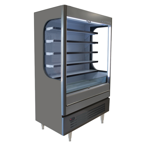 Beverage Air VMHC-18-1-G 52" Gray Vertical Open Air Merchandiser w/ Night Curtain | 18.6 Cu. Ft.