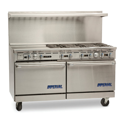 Imperial Range IR-6-G24-CC 60" 6 Burner Gas Range w/ 24" Griddle & 2 Convection Ovens | 292,000 BTU