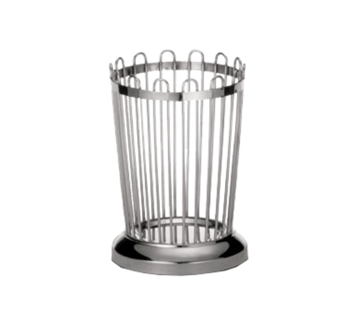 Tablecraft 258 Regent Stainless Steel Round Breadstick Basket
