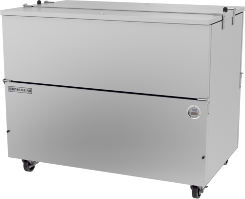 Beverage Air ST49HC-S 49" Stainless Steel Dual Sided Cold Wall Milk Cooler | 12 Crate Capacity
