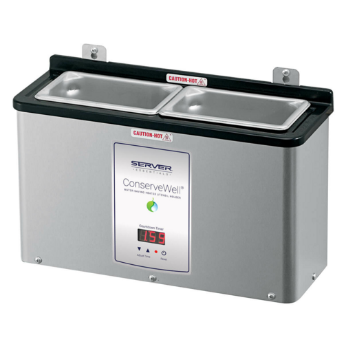 Server 87750 ConserveWell 15.25" 2 Compartment Heated Dipper Well | Wall Mounted