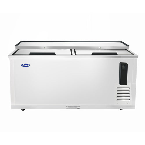Atosa MBC65GR 65" 2-Sliding Lid Stainless Bottle Cooler | 16.4 Cu. Ft.