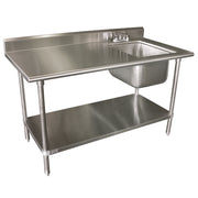 Advance Tabco KLAG-11B-305R-X Stainless Steel Work Table w/ Prep Sink & 5" Splash | 60" x 30"