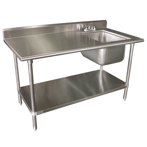 Advance Tabco KLAG-11B-305R-X Stainless Steel Work Table w/ Prep Sink & 5" Splash | 60" x 30"
