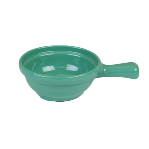 Thunder Group CR305GR 4 1/4" X 6 3/4" X 2", Soup Bowl W/Handle, Green 10 oz. | Case of 12