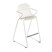 Grosfillex US139710 Ramatuelle '73 Stacking Outdoor Bar Stool | Crème Absolut