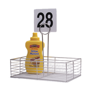 G.E.T. WB-900 Chrome 10 x 7" Rectangle Wire Display Basket with Card Holder