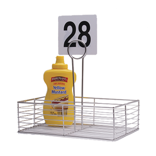 G.E.T. WB-900 Chrome 10 x 7" Rectangle Wire Display Basket with Card Holder