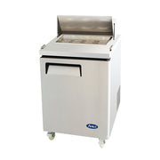 Atosa MSF8301GR 28" 1-Solid Door Rear Mount Refrigerated Sandwich Prep Table | (8) 1/6 Pan